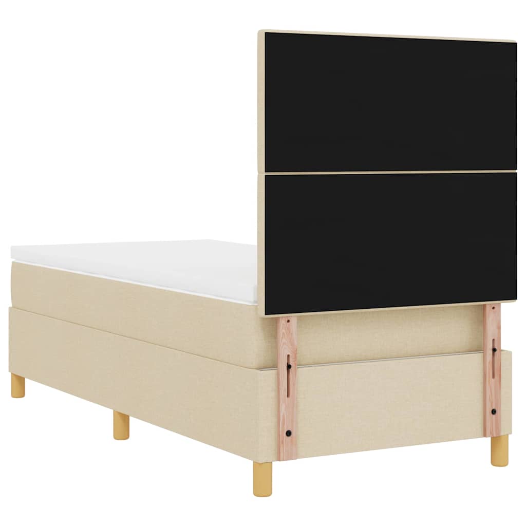 vidaXL Łóżko sprężynowe z materacem Kremowy 80 x 200 cm tkanina