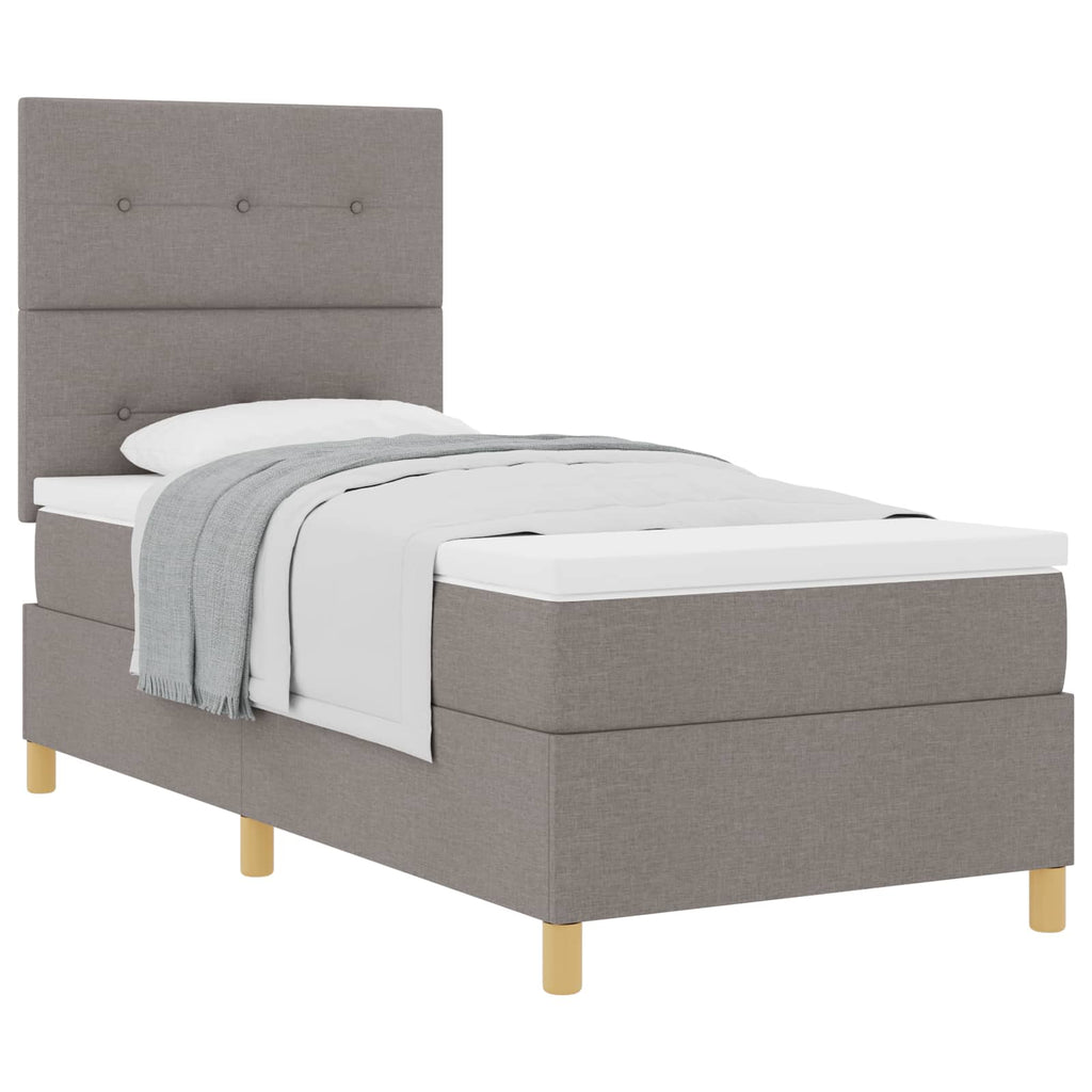 vidaXL Łóżko sprężynowe z materacem Ciemnoszary 90 x 190 cm tkanina