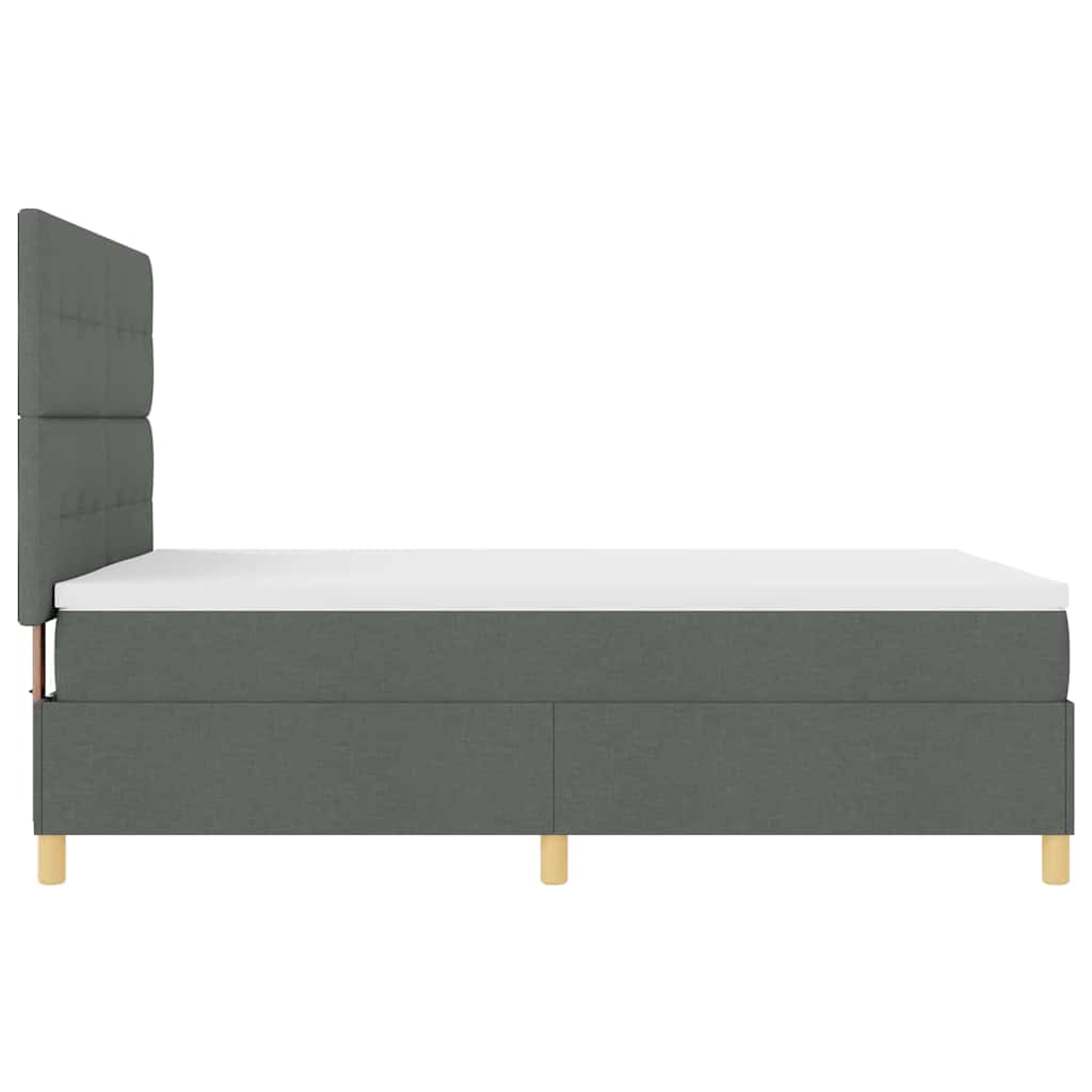 vidaXL Łóżko sprężynowe z materacem Ciemnoszary 140 x 190 cm tkanina