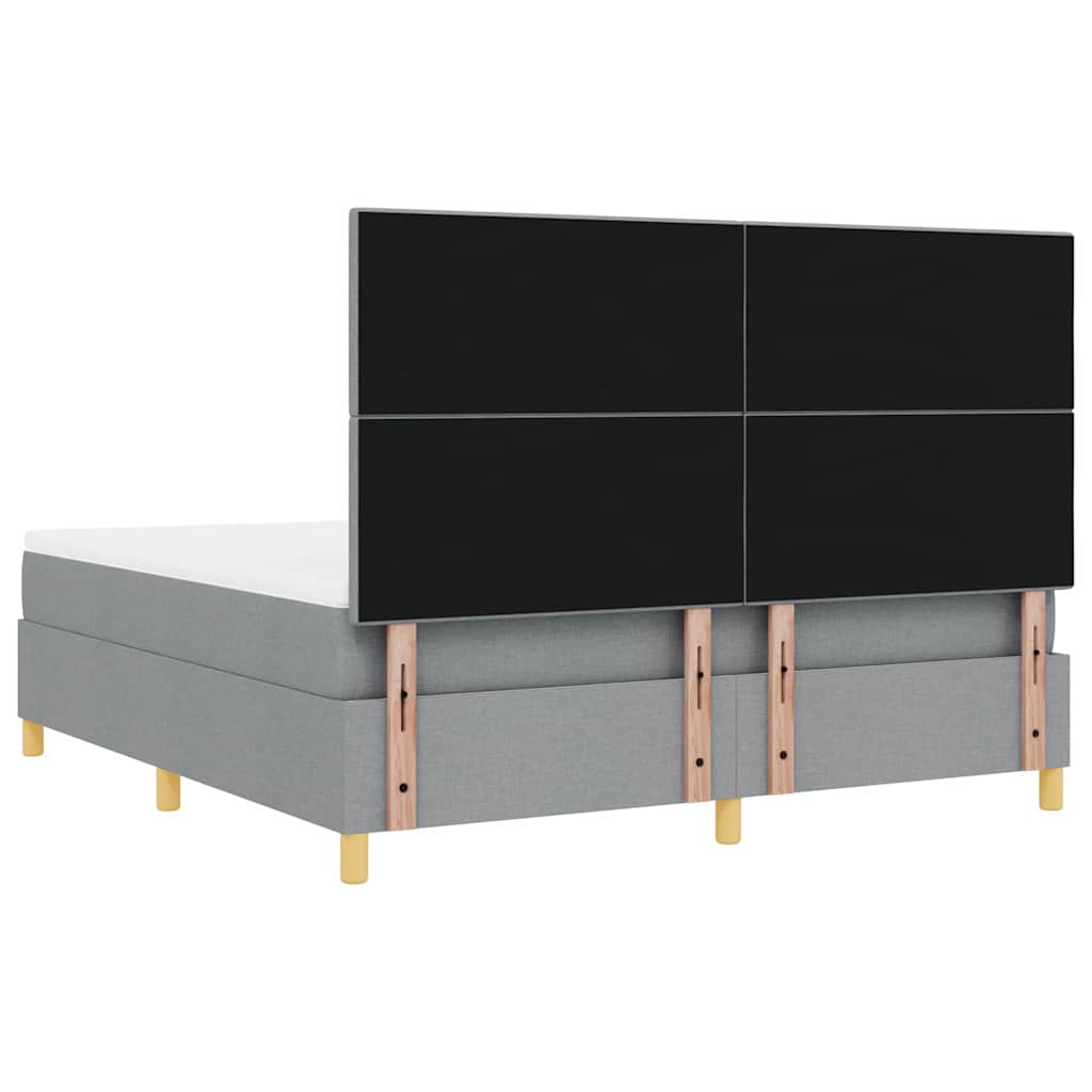 vidaXL Łóżko sprężynowe z materacem Jasnoszary 180 x 200 cm tkanina