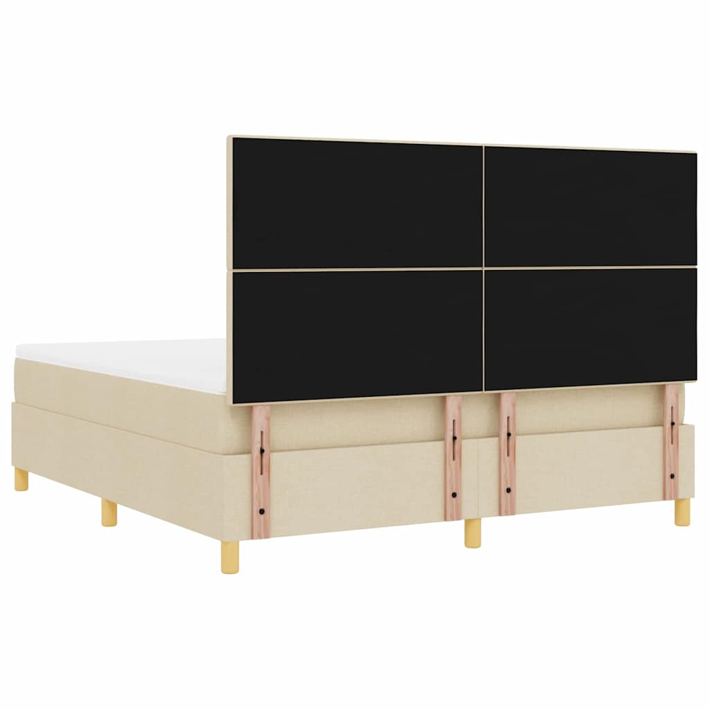vidaXL Łóżko sprężynowe z materacem Kremowy 180 x 200 cm tkanina