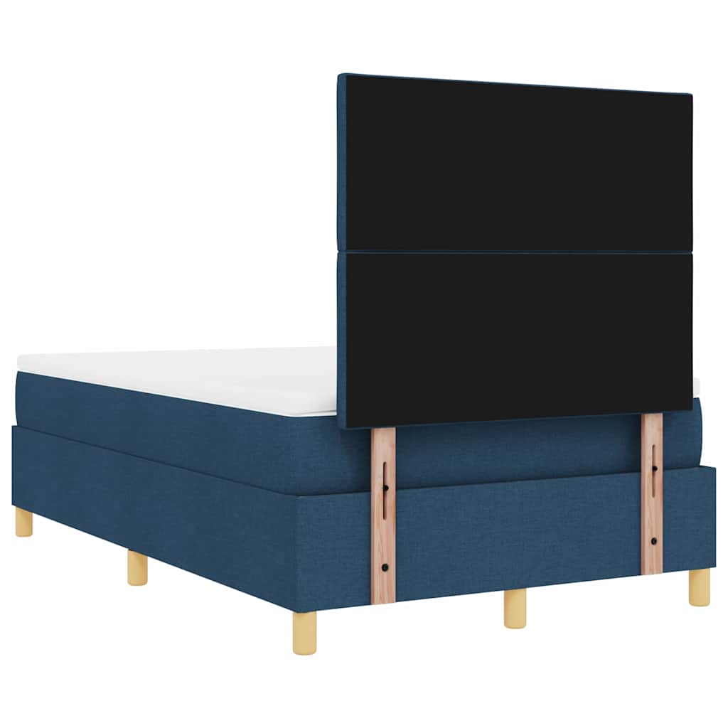 vidaXL Łóżko sprężynowe z materacem Niebieski 120 x 200 cm tkanina
