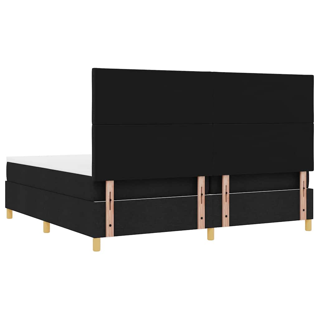 vidaXL Łóżko sprężynowe z materacem Czarny 200 x 200 cm tkanina