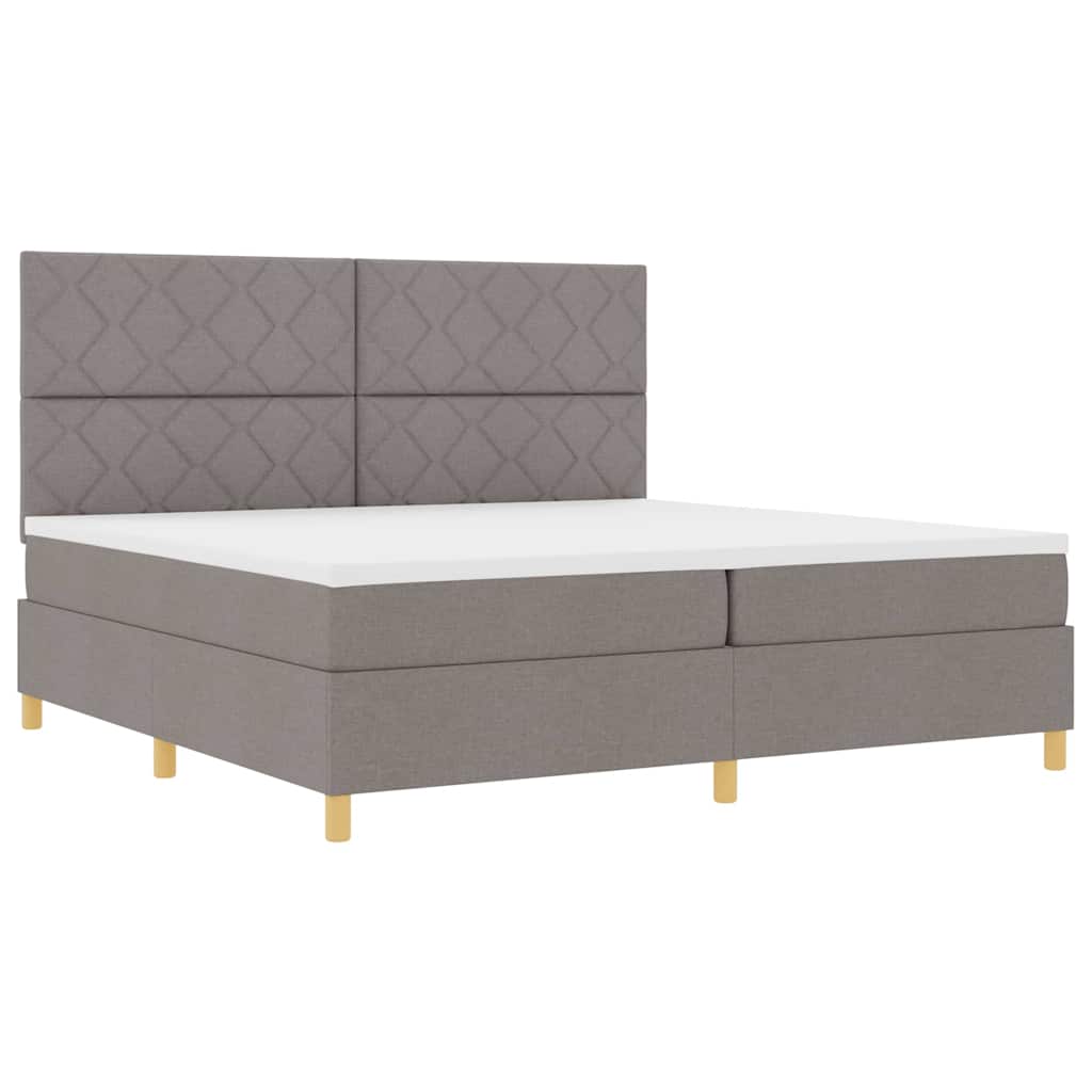 vidaXL Łóżko sprężynowe Z zagłówkiem Ciemnoszary 200 x 200 cm tkanina