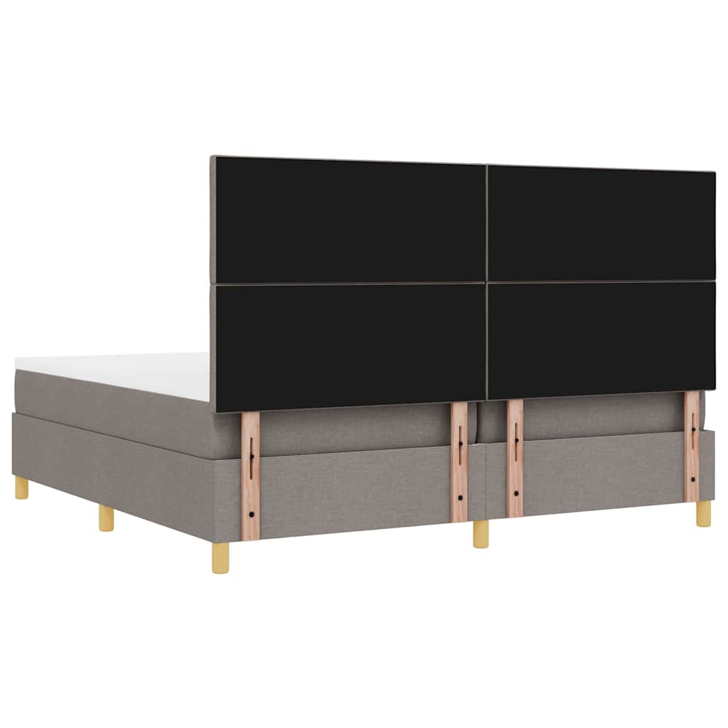 vidaXL Łóżko sprężynowe Z zagłówkiem Ciemnoszary 200 x 200 cm tkanina