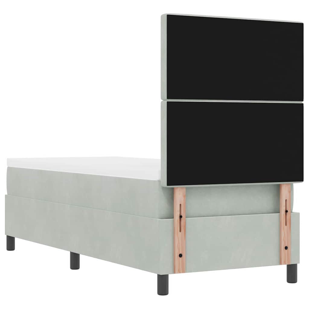 vidaXL Łóżko sprężynowe z materacem Jasnoszary 80 x 200 cm Aksamit
