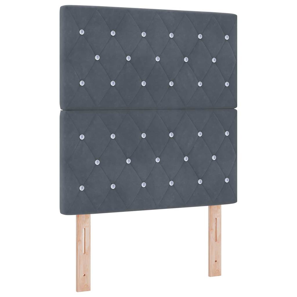 vidaXL Łóżko sprężynowe z materacem Ciemnoszary 80 x 200 cm Aksamit