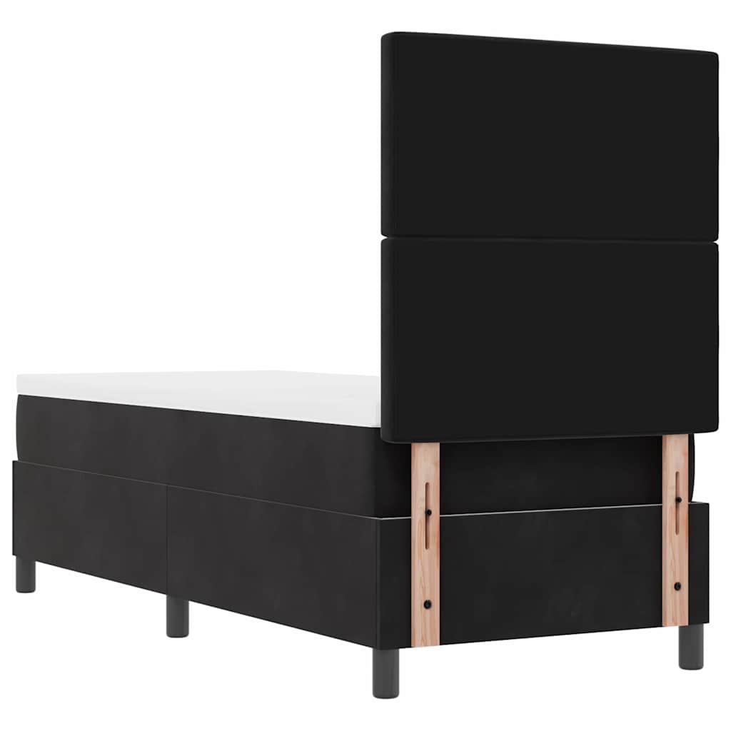vidaXL Łóżko sprężynowe z materacem Czarny 80 x 200 cm Aksamit