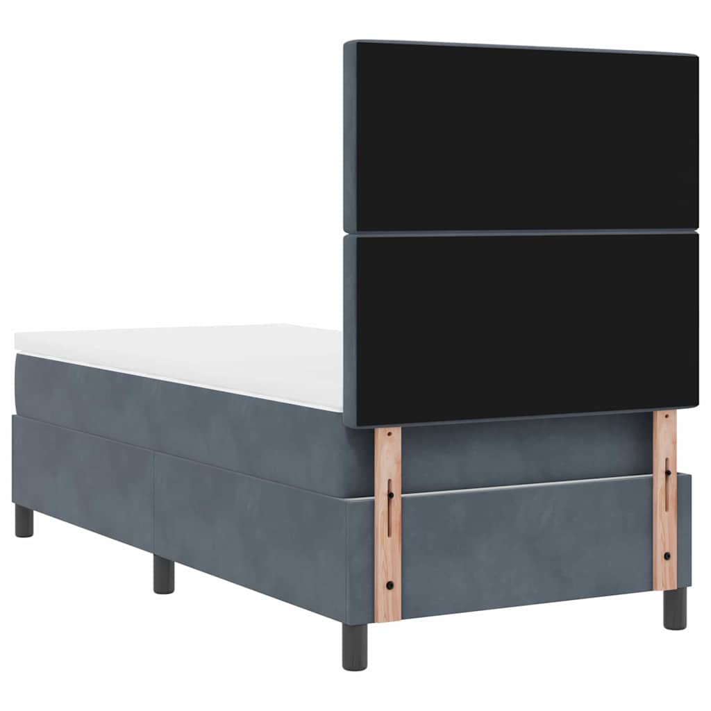 vidaXL Łóżko sprężynowe z materacem Ciemnoszary 100 x 200 cm Aksamit