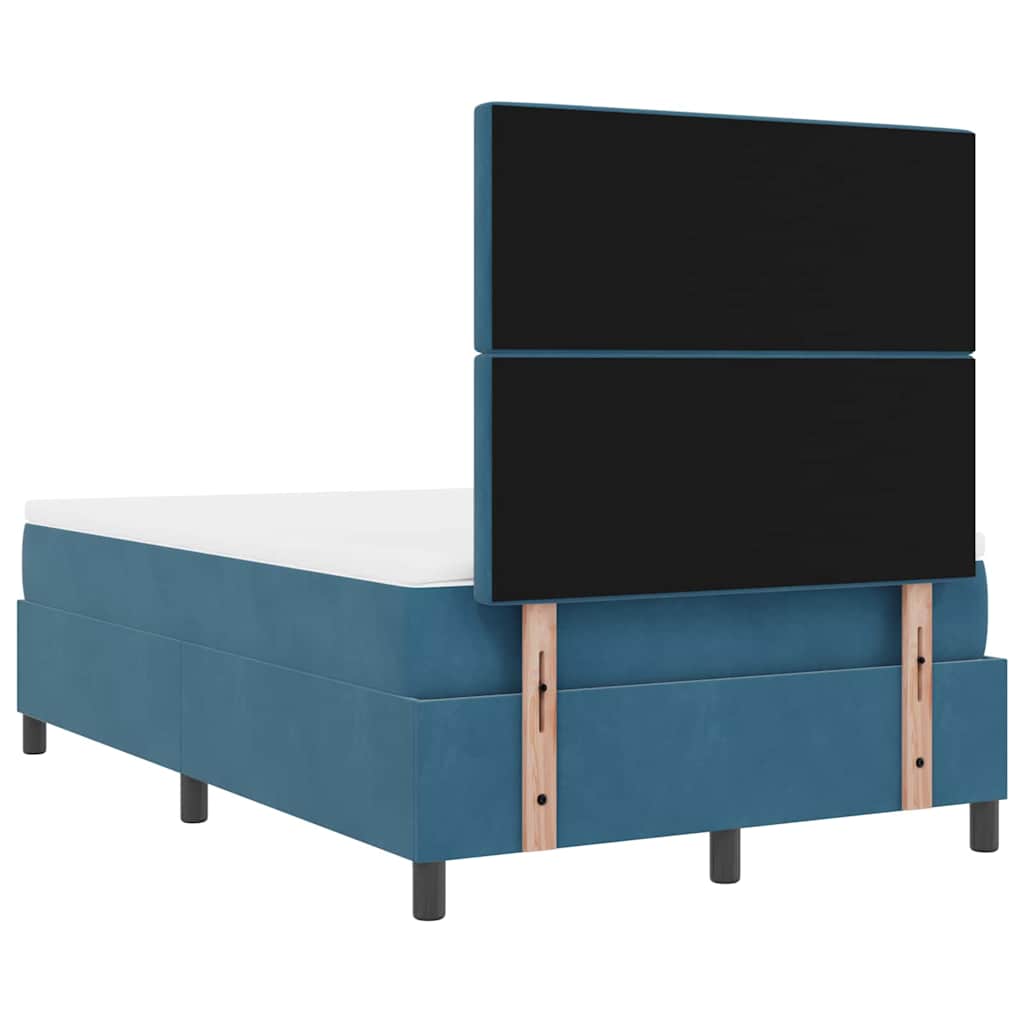 vidaXL Łóżko sprężynowe Ciemnoniebieski 120 x 190 cm Aksamit