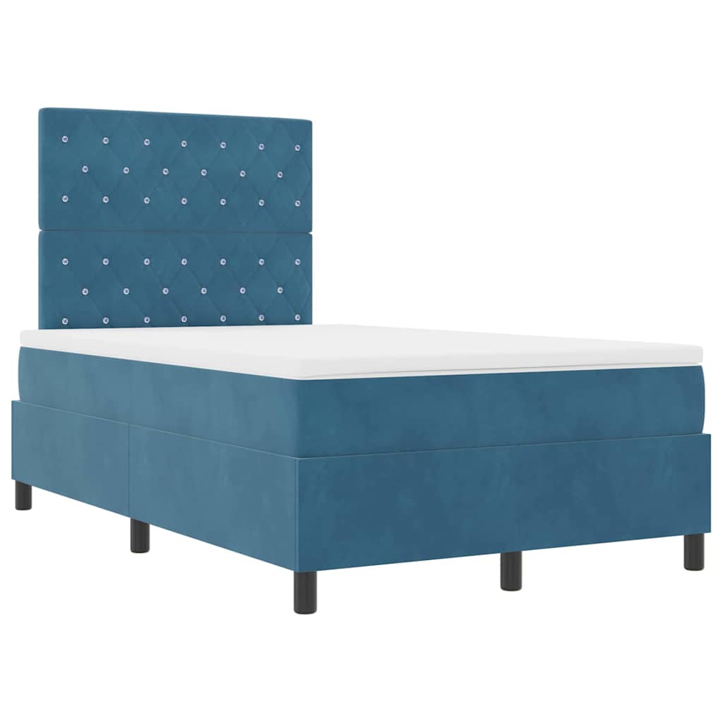 vidaXL Łóżko sprężynowe Ciemnoniebieski 120 x 200 cm Aksamit