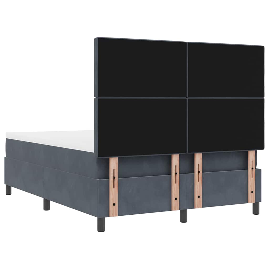vidaXL Łóżko sprężynowe z materacem Ciemnoszary 140 x 200 cm Aksamit