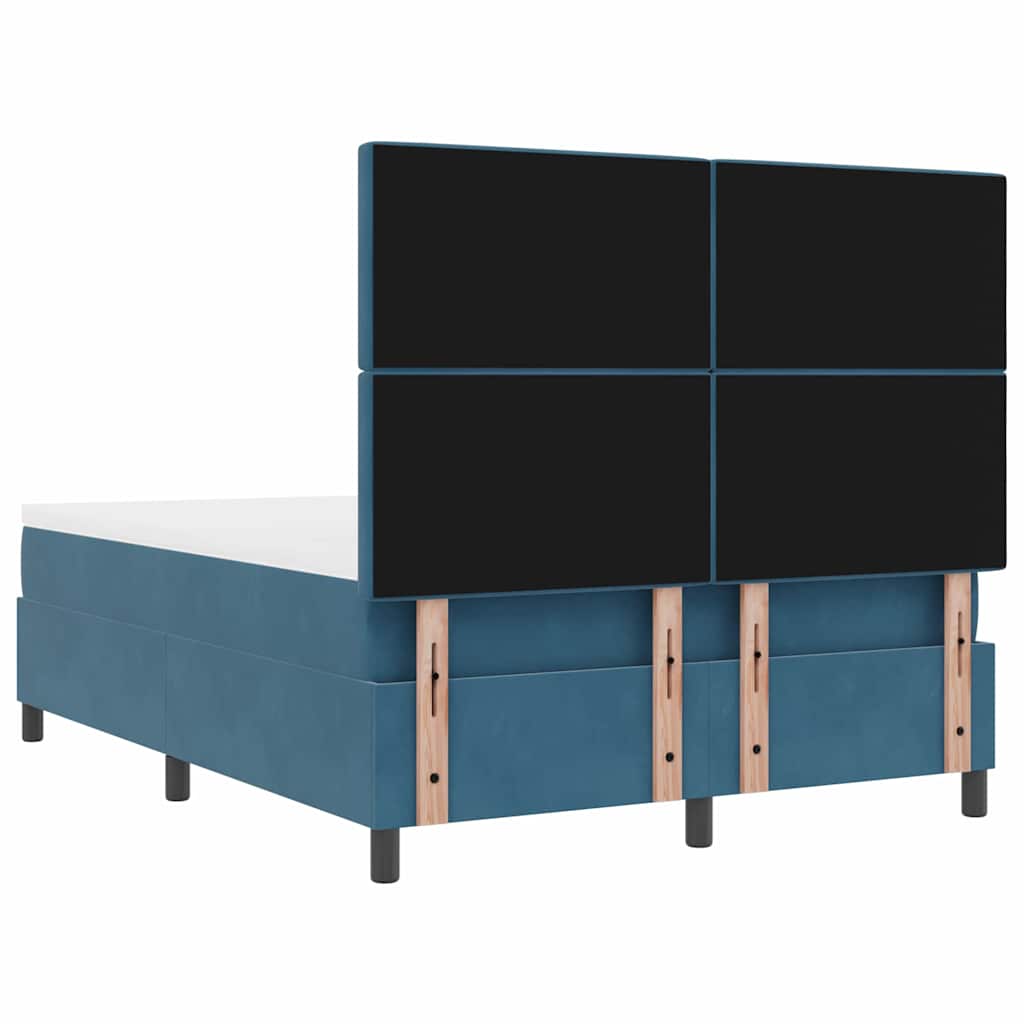 vidaXL Łóżko sprężynowe Ciemnoniebieski 160 x 200 cm Aksamit