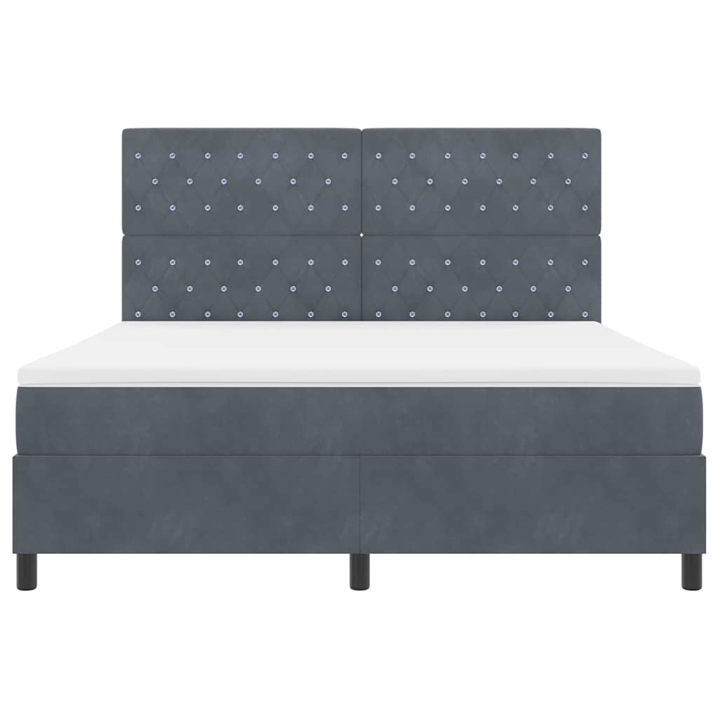 vidaXL Łóżko sprężynowe z materacem Ciemnoszary 180 x 200 cm Aksamit