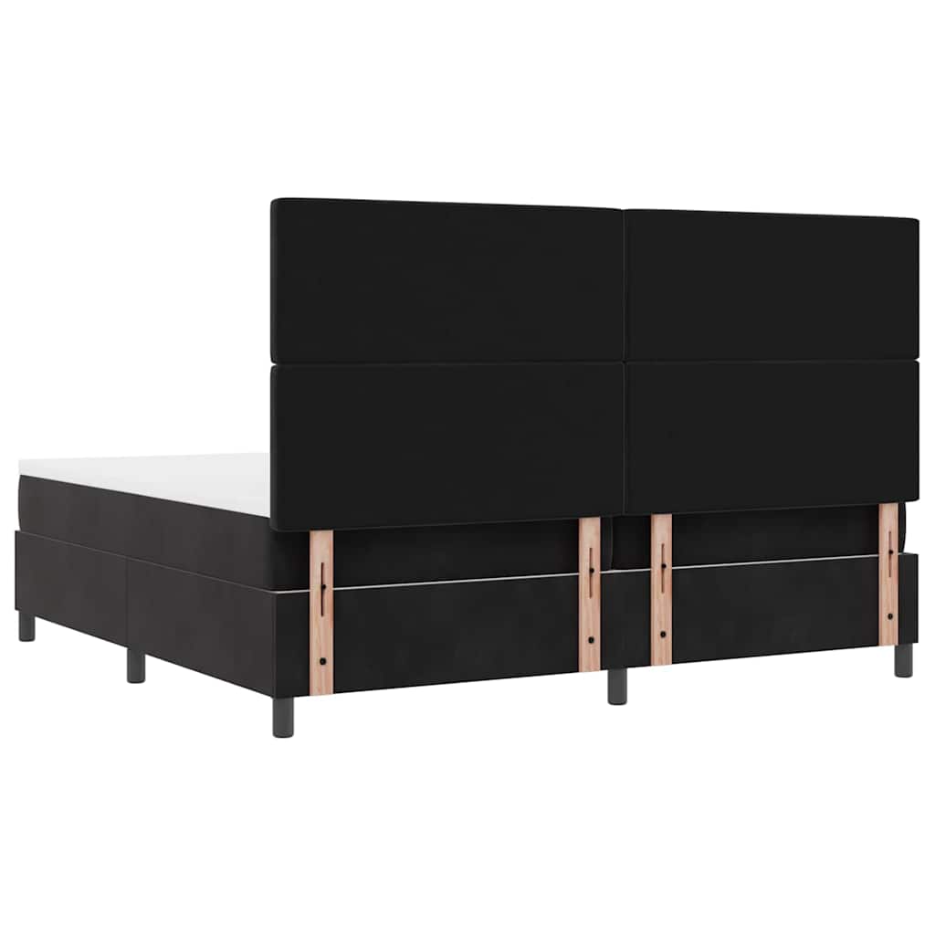 vidaXL Łóżko sprężynowe z materacem Czarny 200 x 200 cm Aksamit