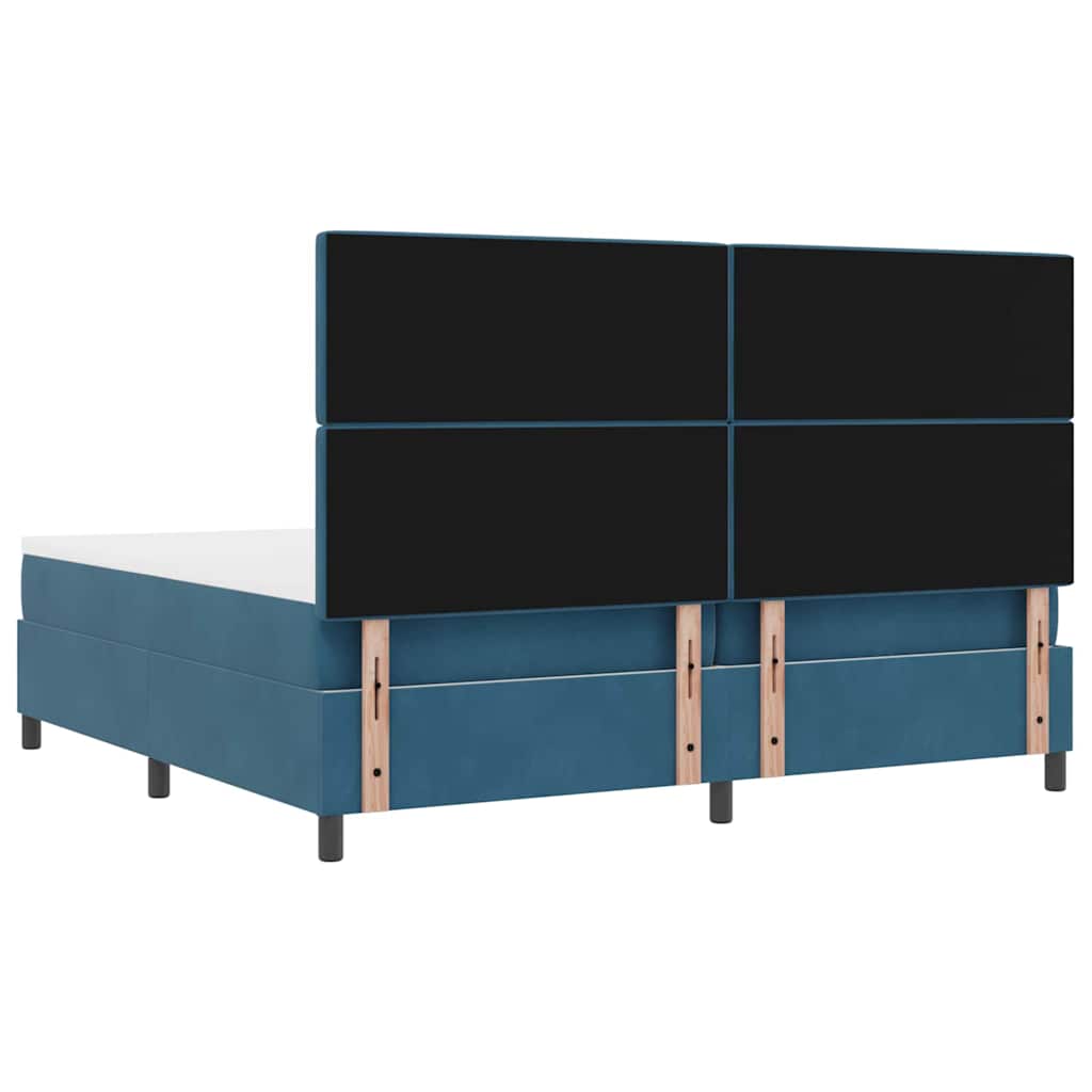 vidaXL Łóżko sprężynowe Ciemnoniebieski 200 x 200 cm Aksamit