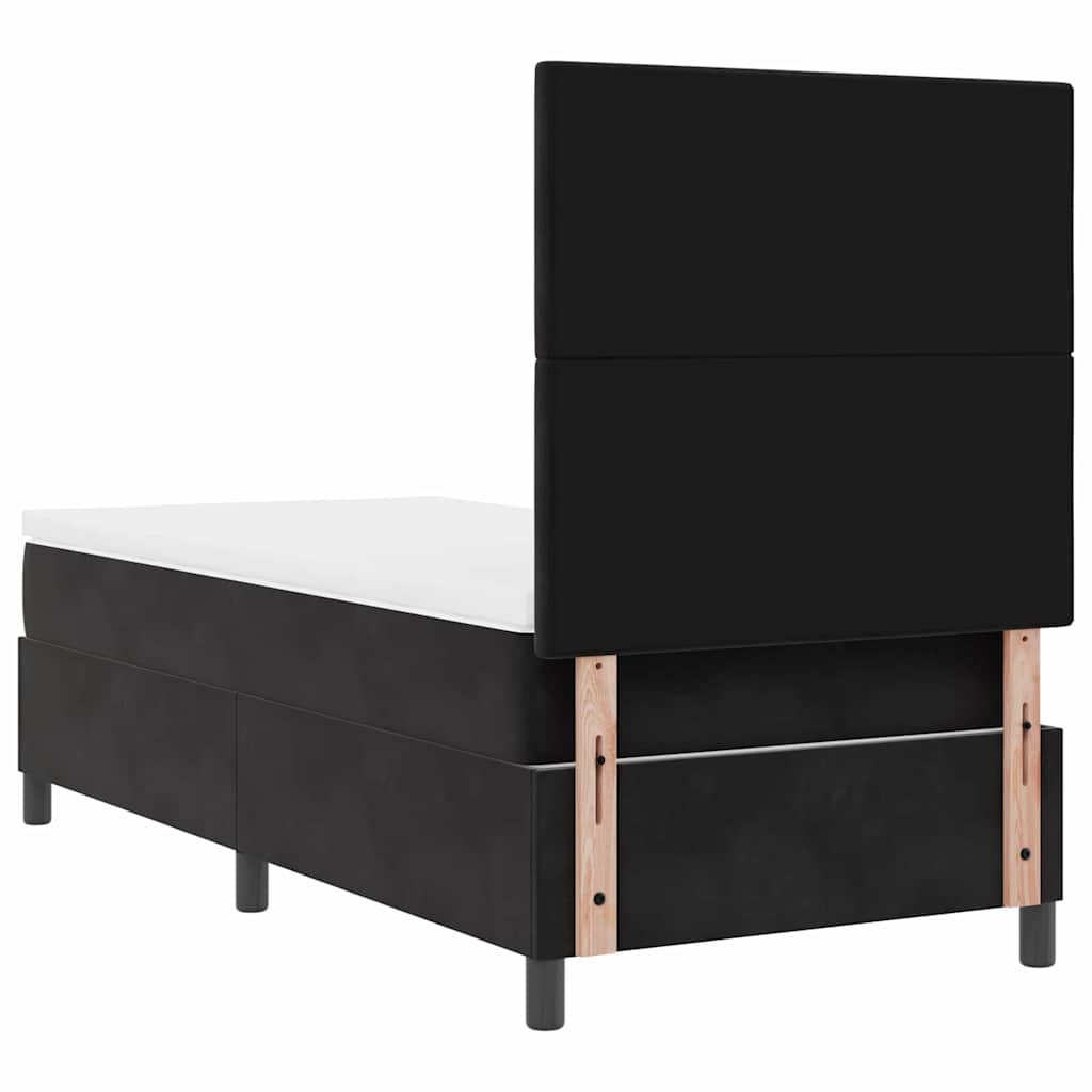 vidaXL Łóżko sprężynowe z materacem Czarny 80 x 200 cm Aksamit