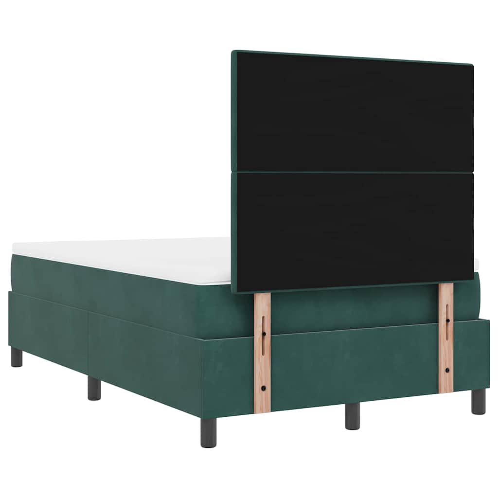 vidaXL Łóżko sprężynowe z materacem Ciemna zieleń 120 x 190 cm Aksamit