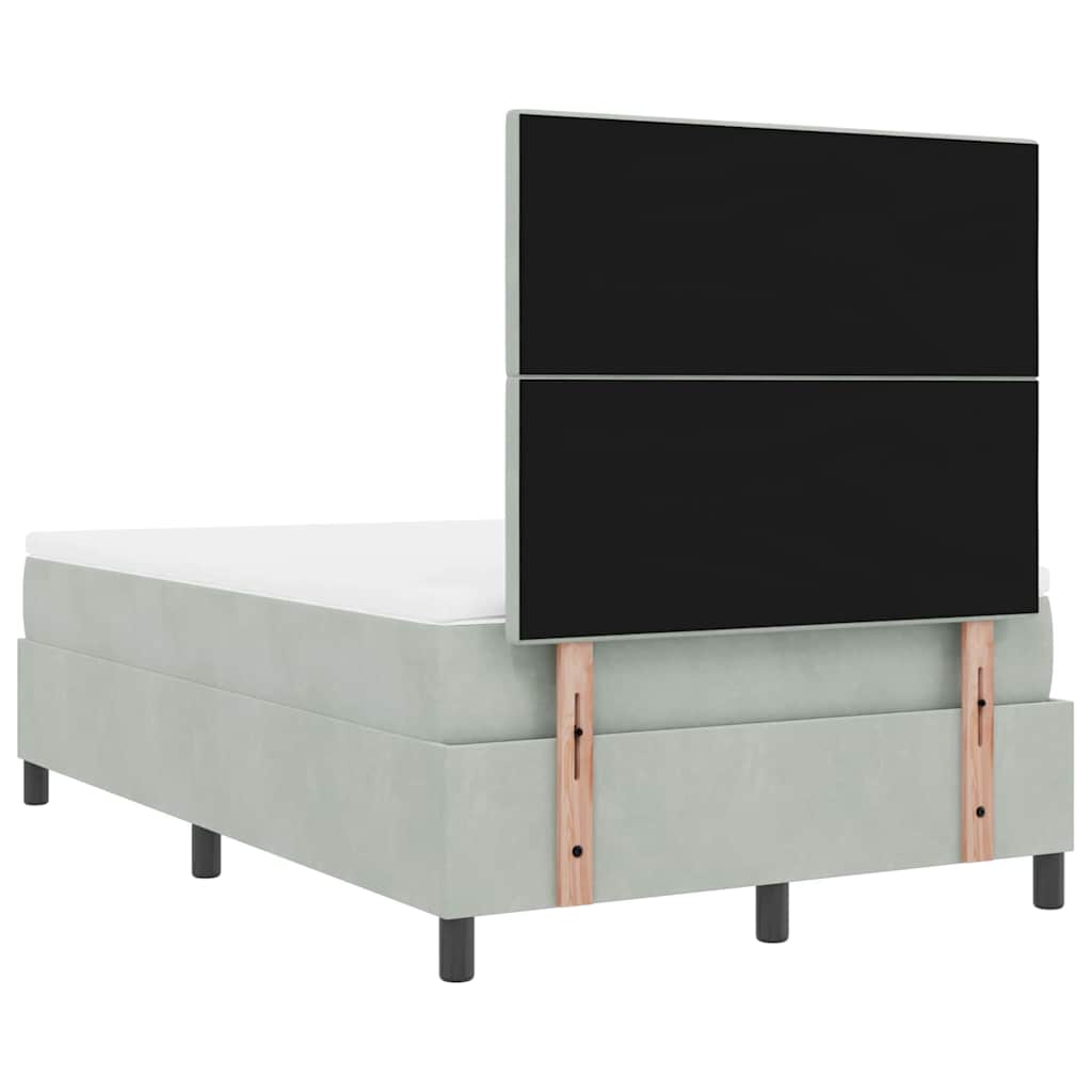 vidaXL Łóżko sprężynowe z materacem Jasnoszary 120 x 200 cm Aksamit