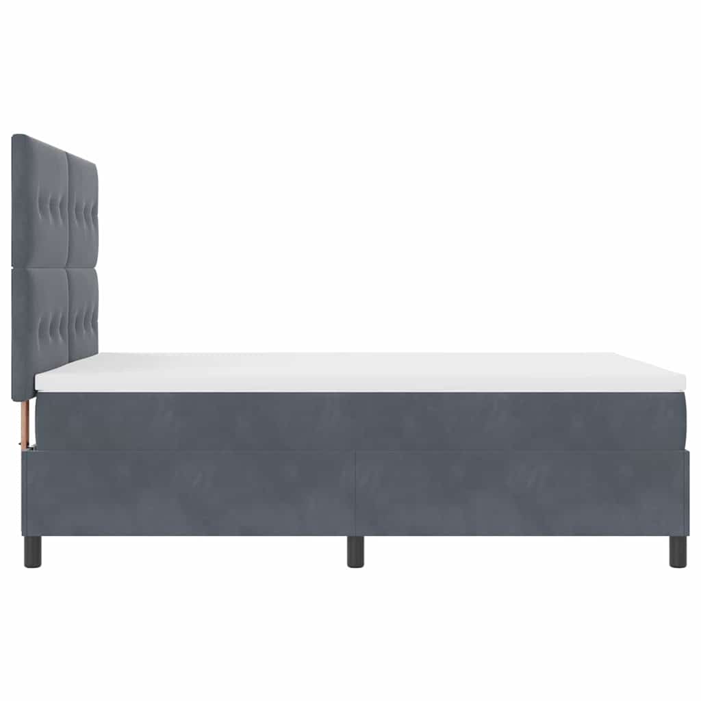 vidaXL Łóżko sprężynowe z materacem Ciemnoszary 140 x 190 cm Aksamit