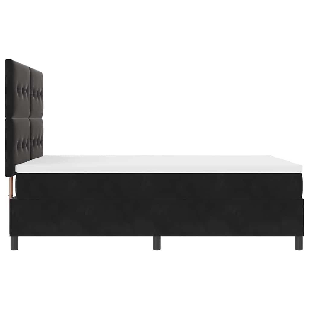 vidaXL Łóżko sprężynowe z materacem Czarny 140 x 190 cm Aksamit