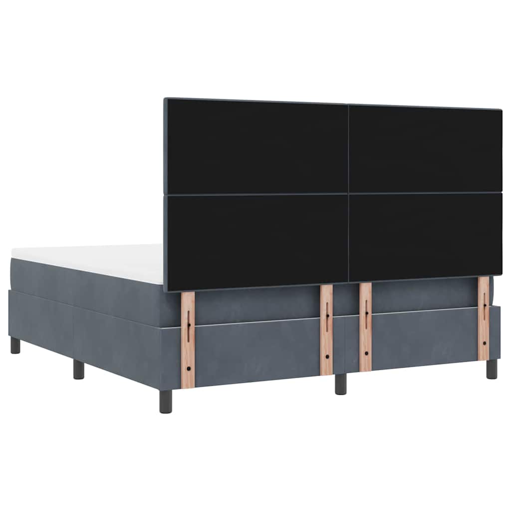 vidaXL Łóżko sprężynowe z materacem Ciemnoszary 180 x 200 cm Aksamit
