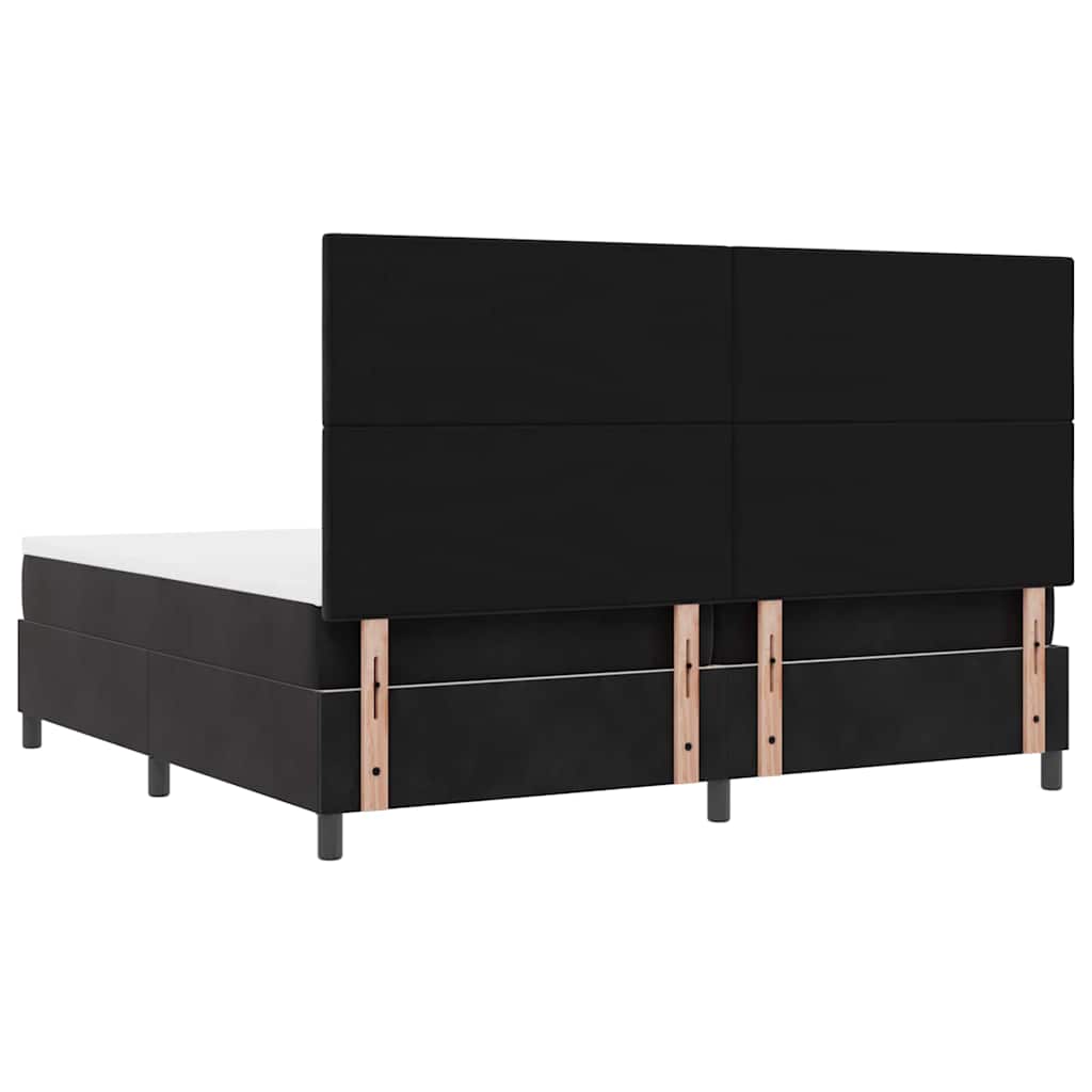 vidaXL Łóżko sprężynowe z materacem Czarny 200 x 200 cm Aksamit