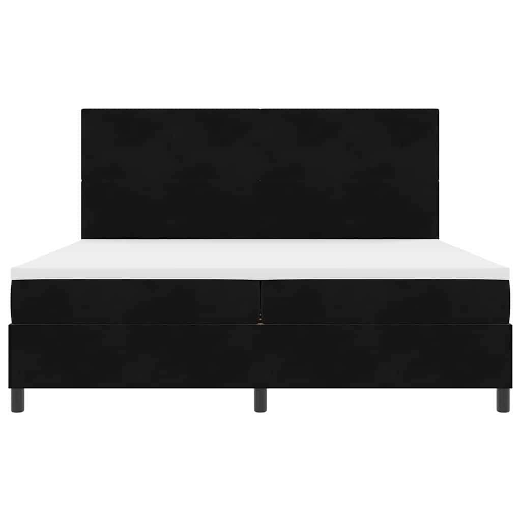 vidaXL Łóżko sprężynowe z materacem Czarny 200 x 200 cm Aksamit