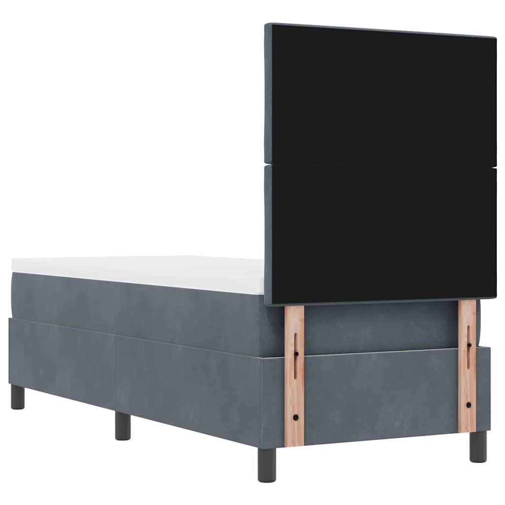 vidaXL Łóżko sprężynowe Z zagłówkiem Ciemnoszary 80 x 200 cm Aksamit