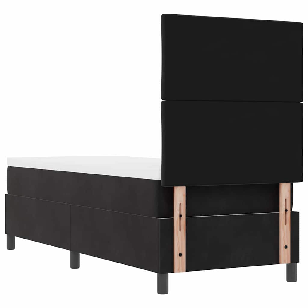 vidaXL Łóżko sprężynowe Z zagłówkiem Czarny 80 x 200 cm Aksamit