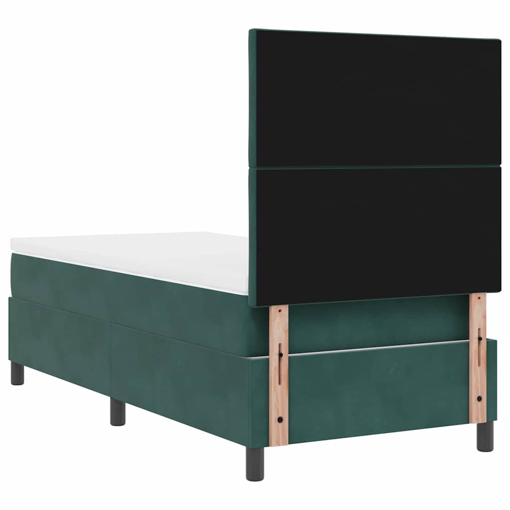 vidaXL Łóżko sprężynowe Ciemna zieleń 100 x 200 cm Aksamit