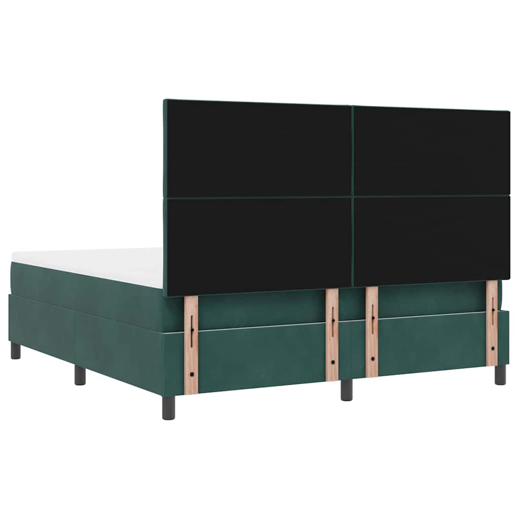 vidaXL Łóżko sprężynowe Ciemna zieleń 180 x 200 cm Aksamit
