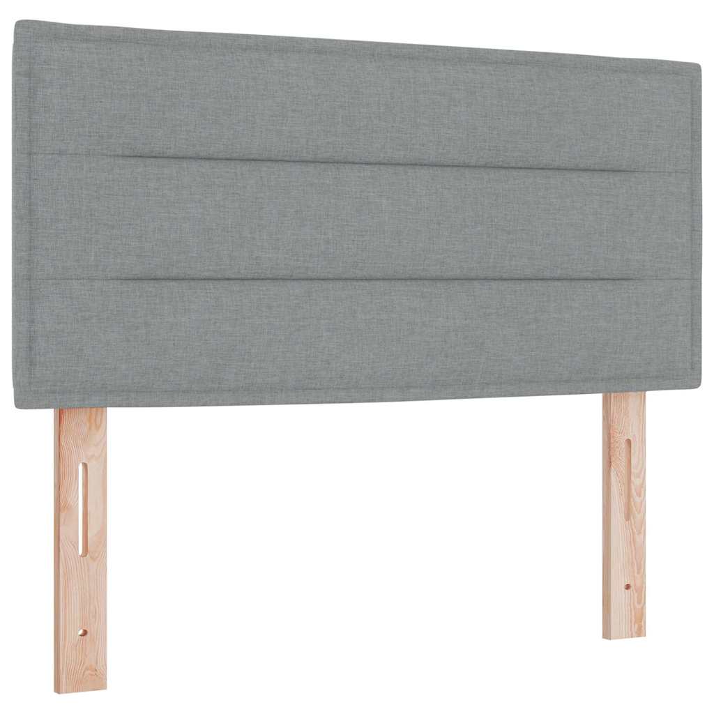 vidaXL Łóżko sprężynowe Z zagłówkiem Jasnoszary 80 x 200 cm tkanina