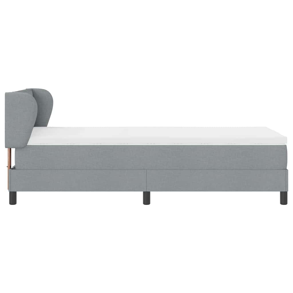 vidaXL Łóżko sprężynowe Z zagłówkiem Jasnoszary 80 x 200 cm tkanina