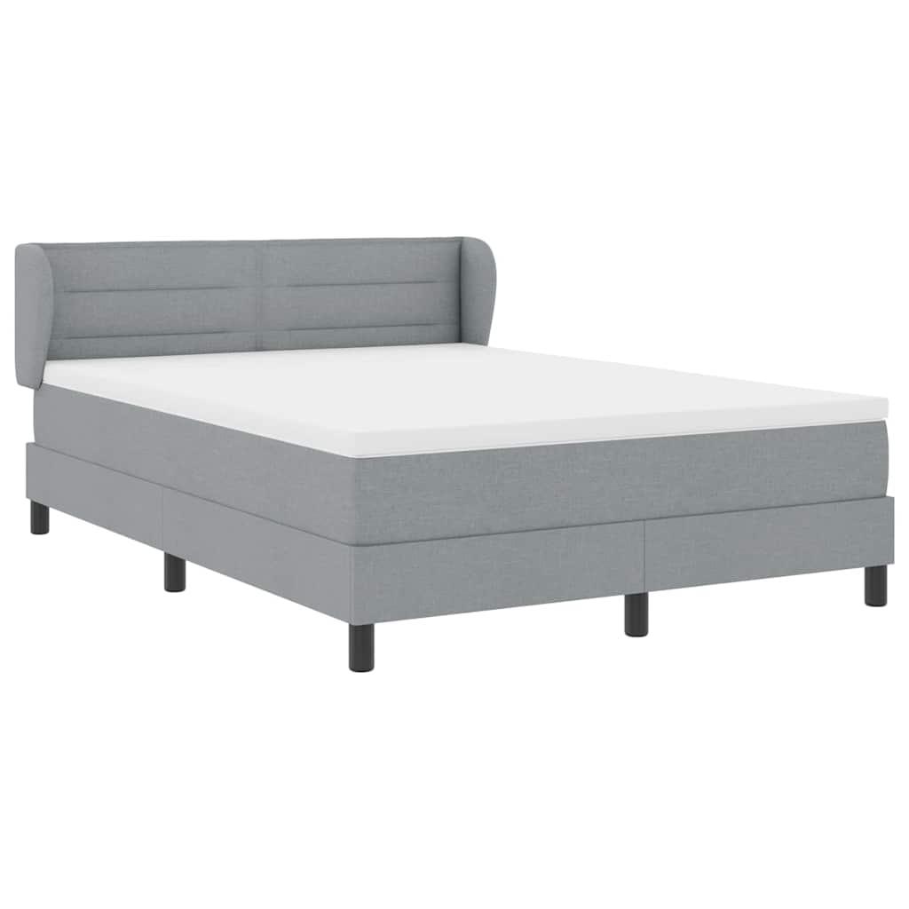 vidaXL Łóżko sprężynowe z materacem Jasnoszary 140 x 190 cm tkanina