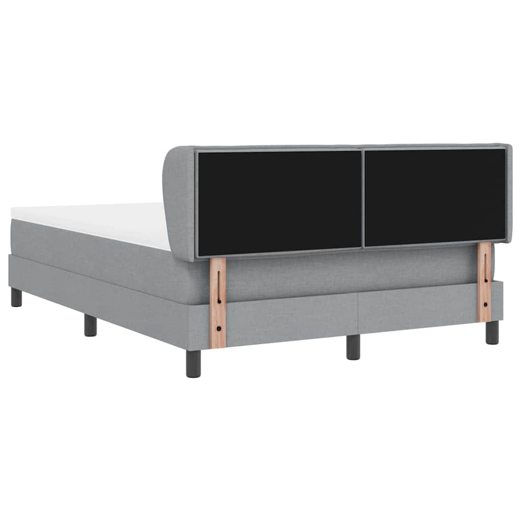 vidaXL Łóżko sprężynowe z materacem Jasnoszary 140 x 190 cm tkanina