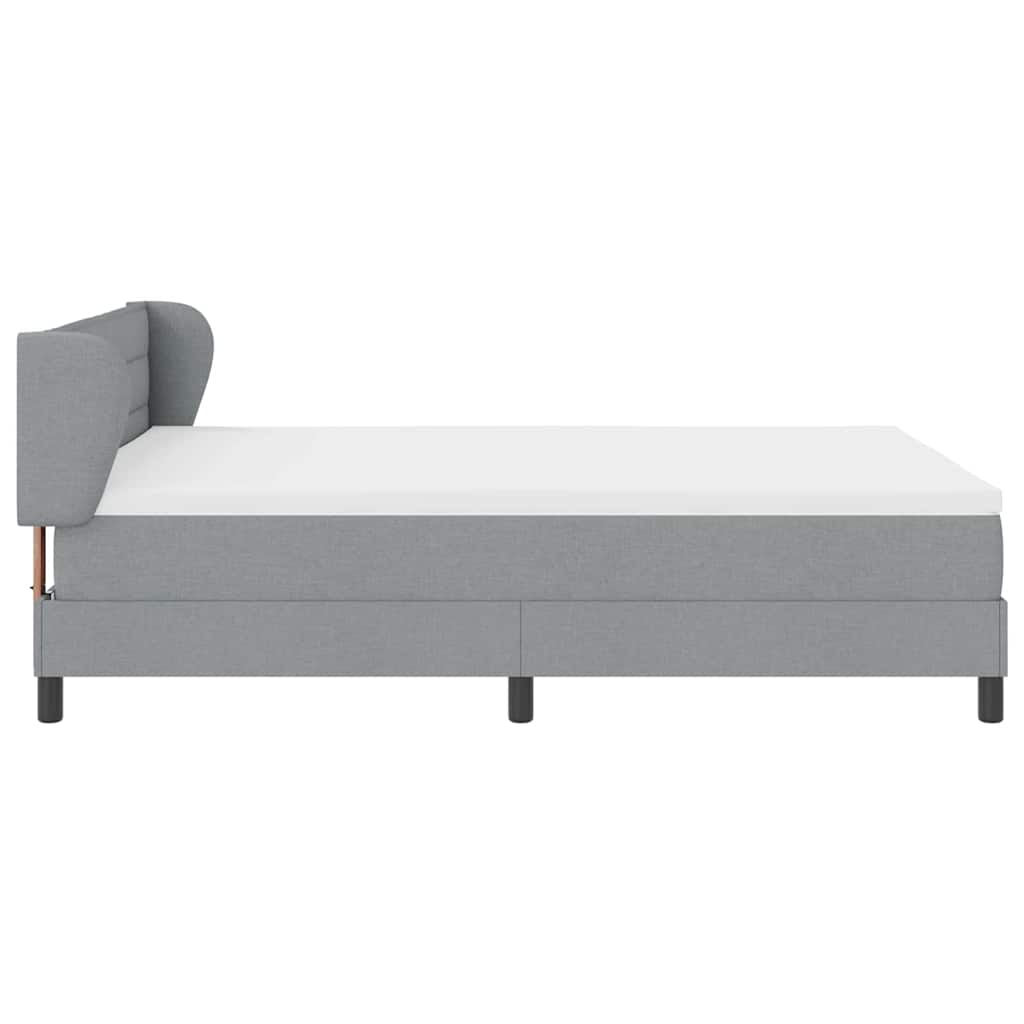 vidaXL Łóżko sprężynowe z materacem Jasnoszary 140 x 190 cm tkanina