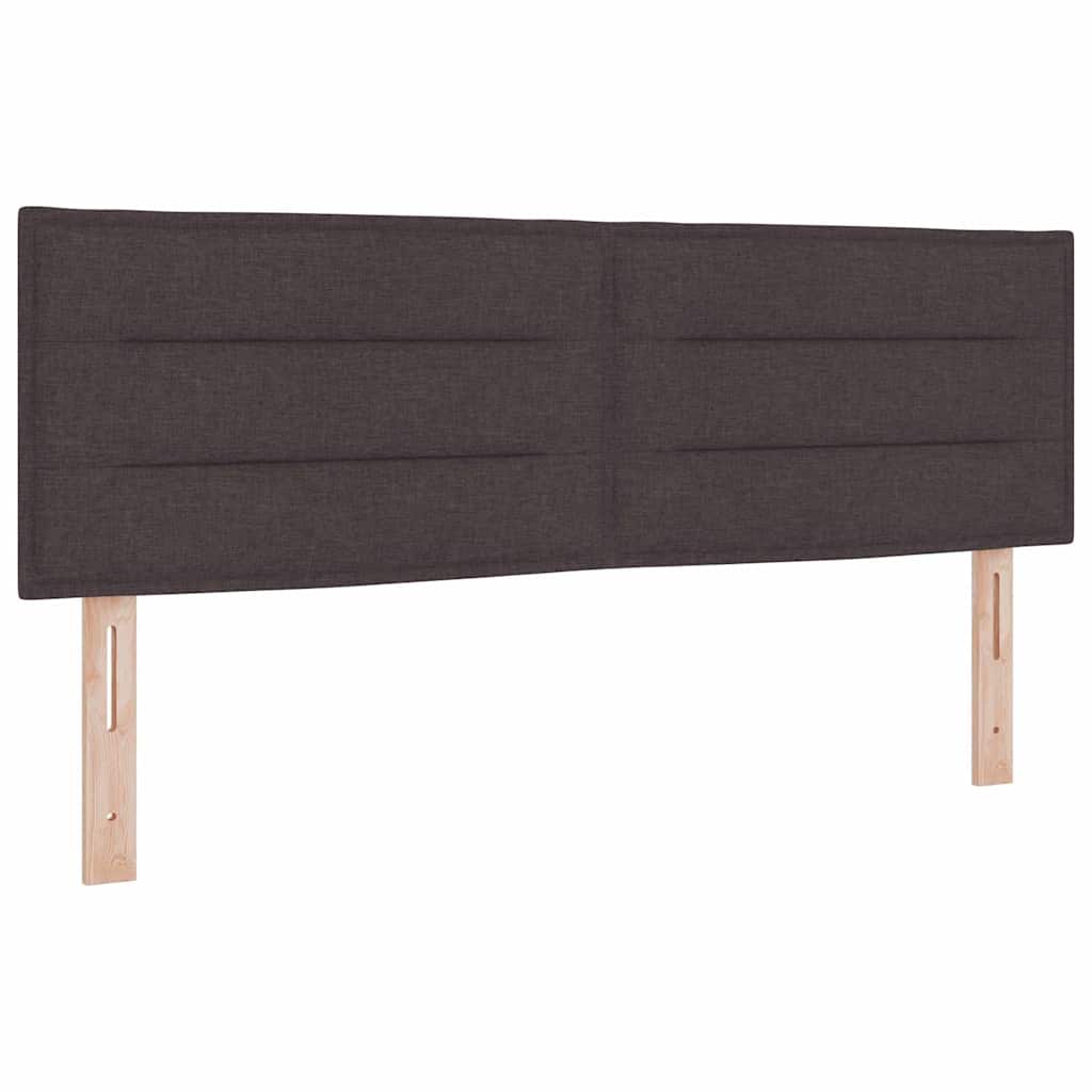vidaXL Łóżko sprężynowe Z zagłówkiem Ciemny brąz 140 x 200 cm tkanina