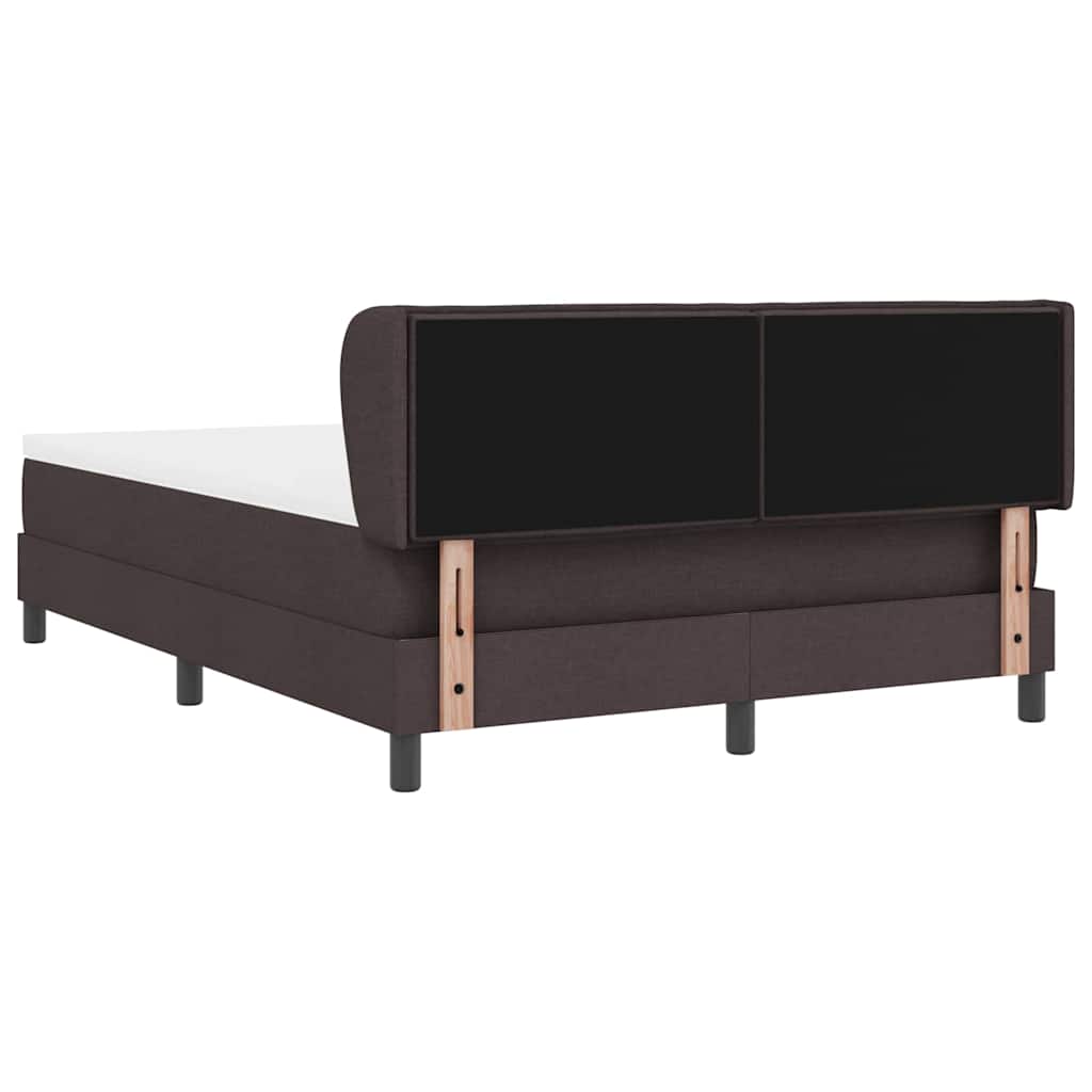vidaXL Łóżko sprężynowe Z zagłówkiem Ciemny brąz 160 x 200 cm tkanina