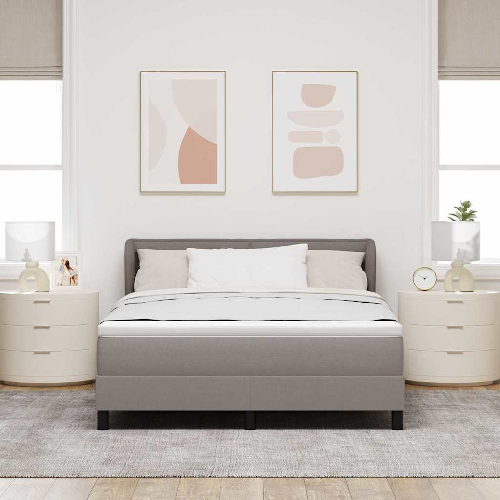 vidaXL Łóżko sprężynowe Z zagłówkiem Ciemnoszary 160 x 200 cm tkanina
