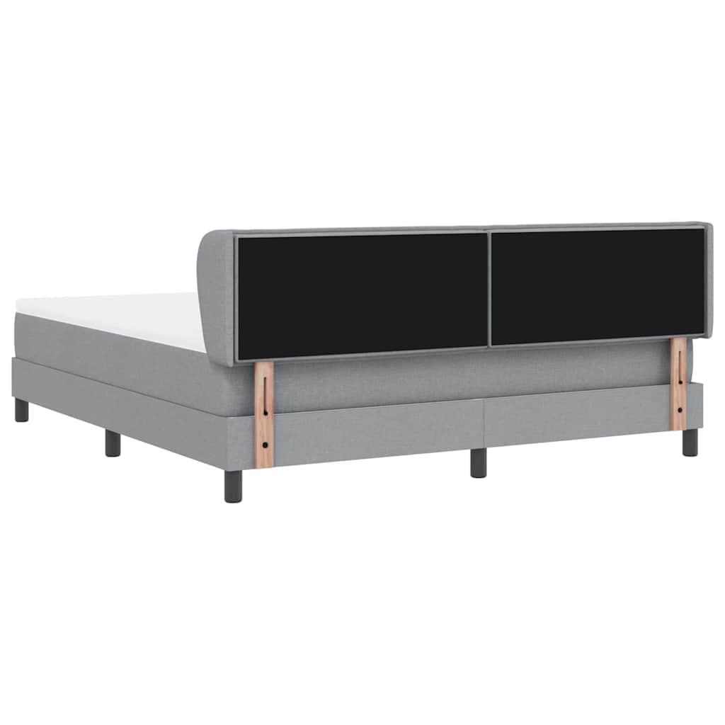 vidaXL Łóżko sprężynowe Z zagłówkiem Jasnoszary 180 x 200 cm tkanina