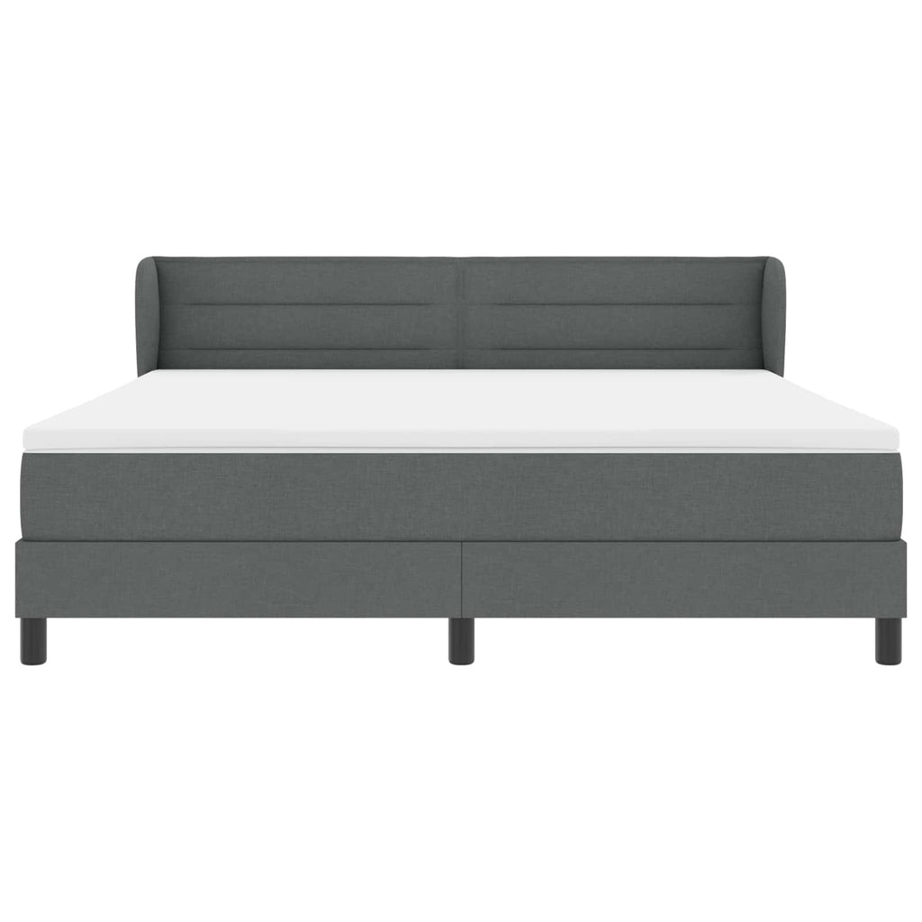 vidaXL Łóżko sprężynowe z materacem ciemno szary 180 x 200 cm tkanina