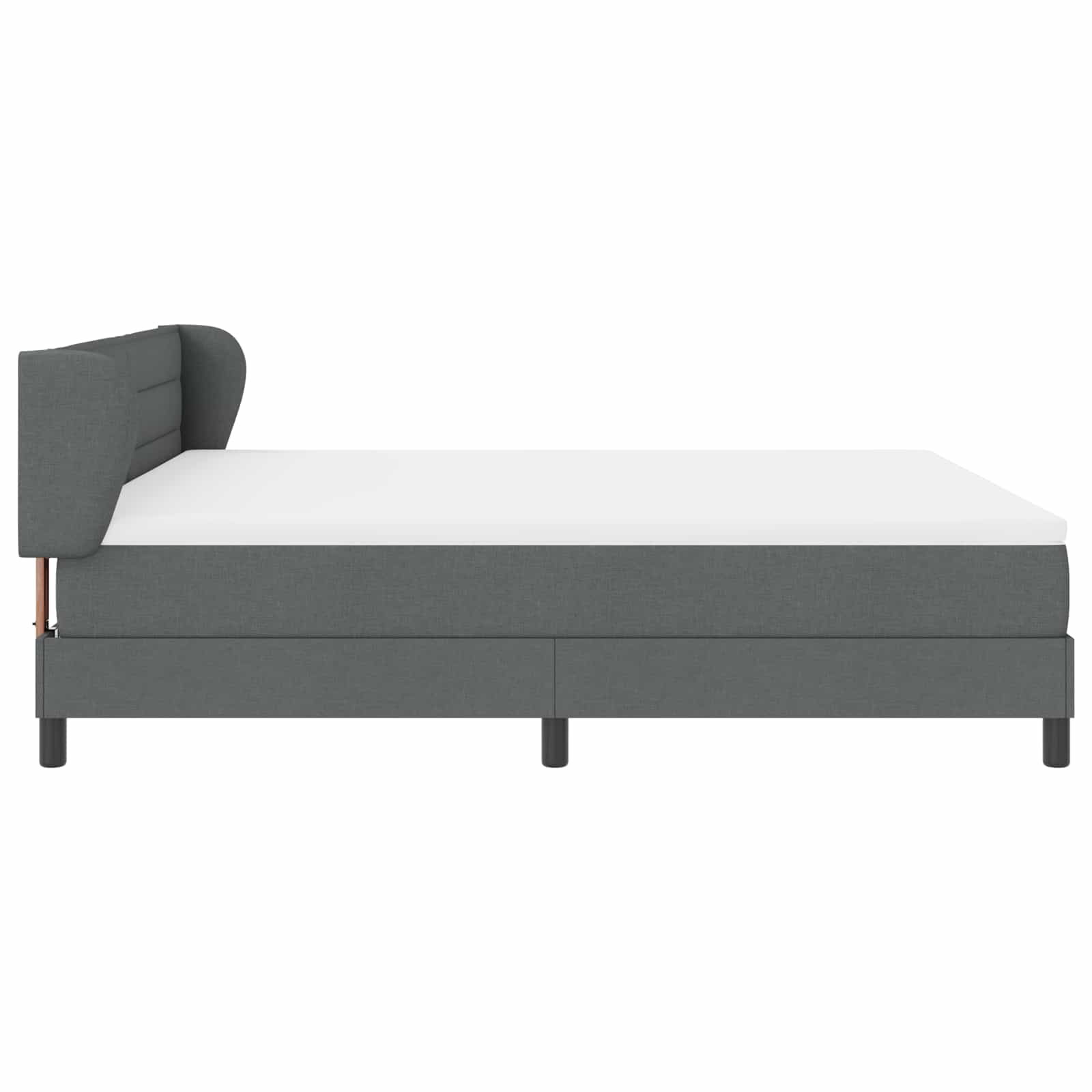vidaXL Łóżko sprężynowe z materacem ciemno szary 180 x 200 cm tkanina