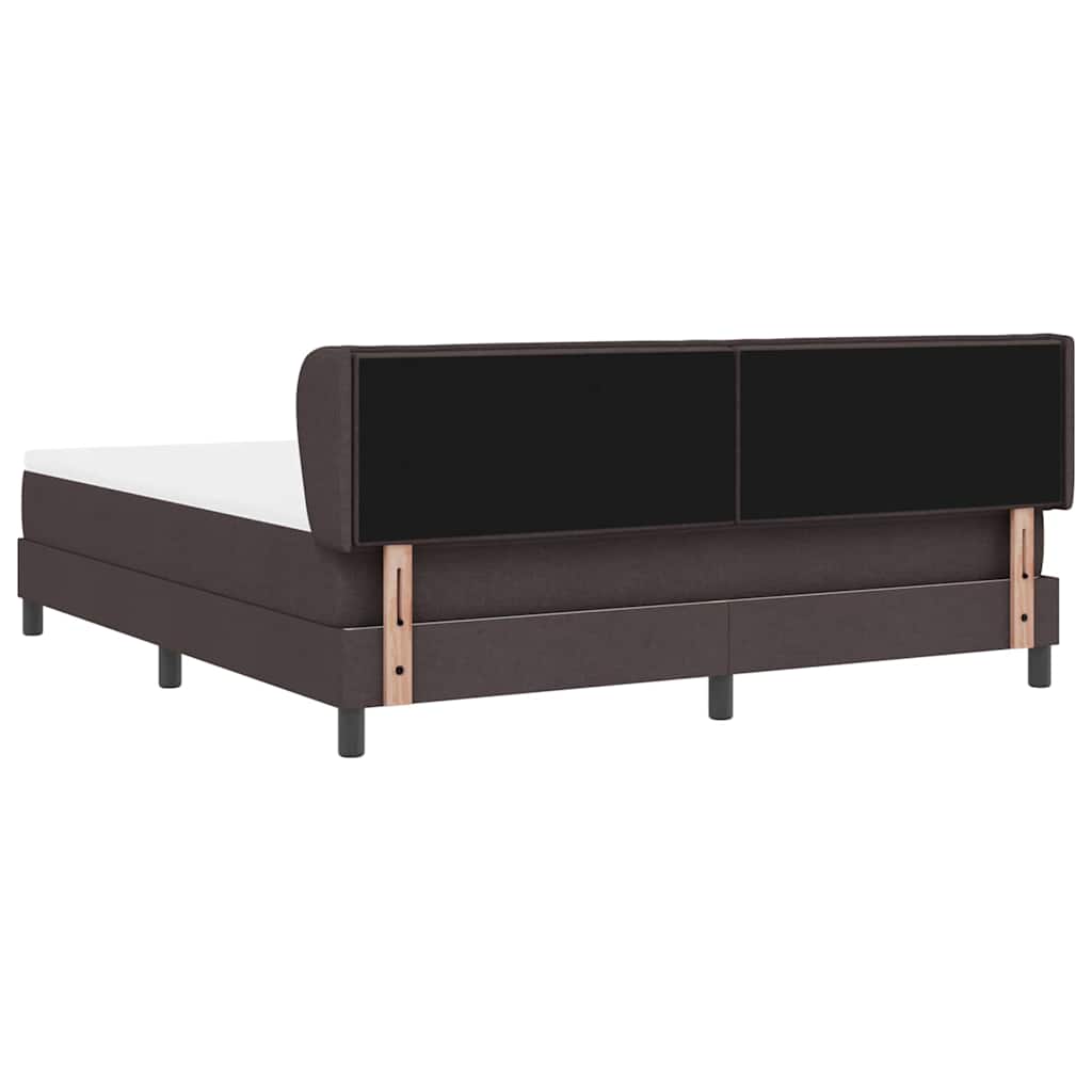 vidaXL Łóżko sprężynowe Z zagłówkiem Ciemny brąz 180 x 200 cm tkanina