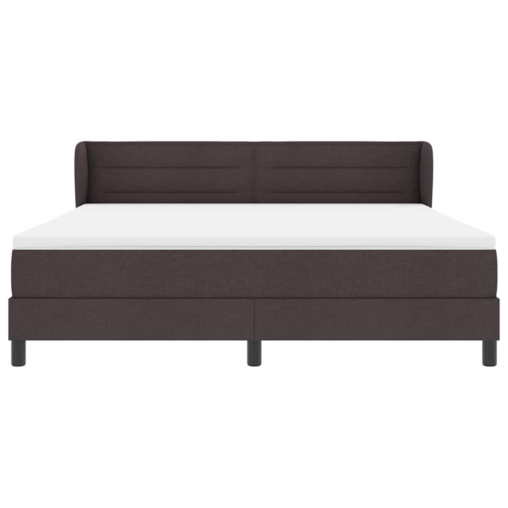 vidaXL Łóżko sprężynowe Z zagłówkiem Ciemny brąz 180 x 200 cm tkanina