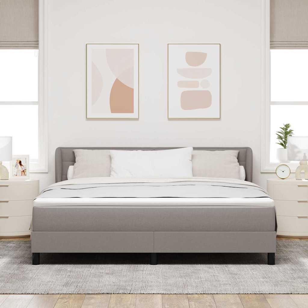 vidaXL Łóżko sprężynowe Z zagłówkiem Ciemnoszary 180 x 200 cm tkanina