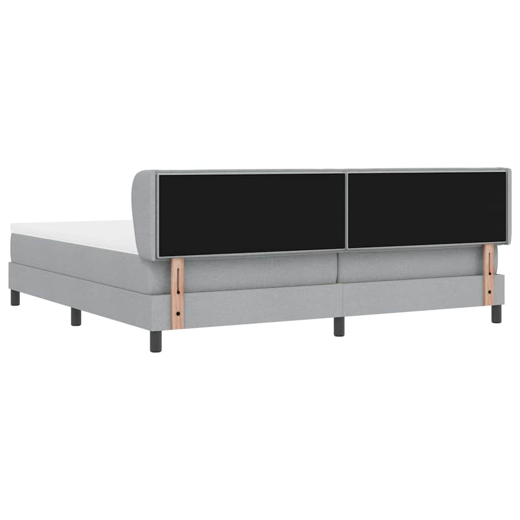 vidaXL Łóżko sprężynowe z materacem Jasnoszary 200 x 200 cm tkanina