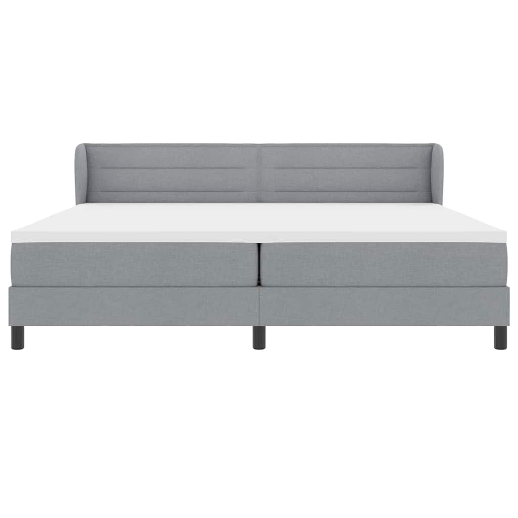 vidaXL Łóżko sprężynowe z materacem Jasnoszary 200 x 200 cm tkanina