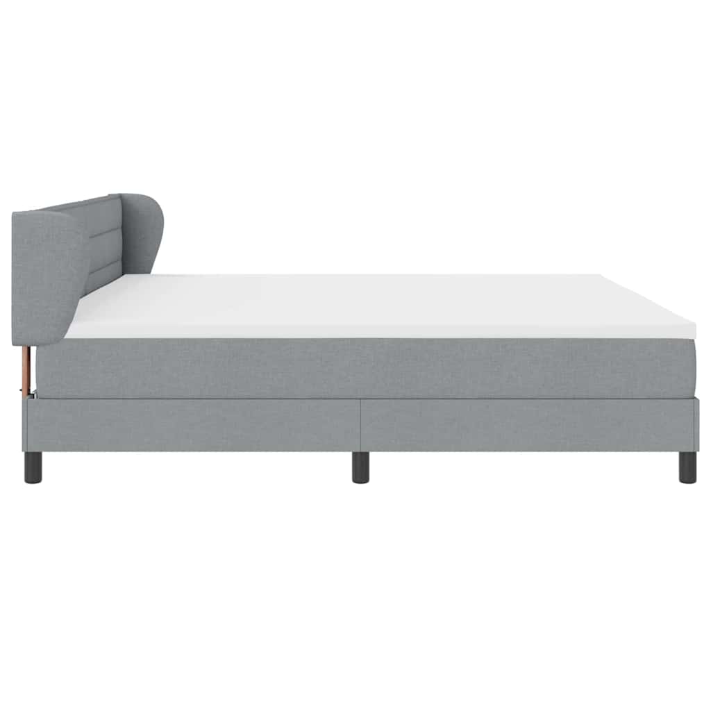 vidaXL Łóżko sprężynowe z materacem Jasnoszary 200 x 200 cm tkanina