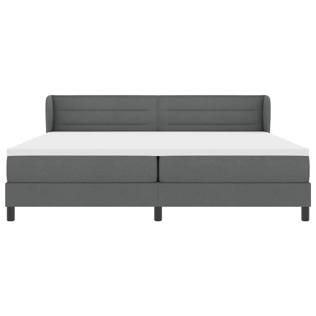 vidaXL Łóżko sprężynowe z materacem ciemno szary 200 x 200 cm tkanina